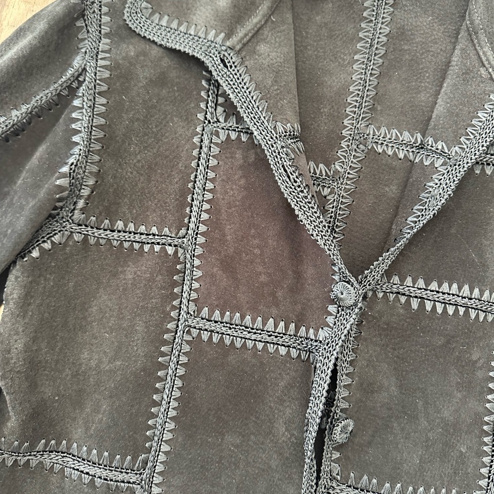SOLD Lisa International Vintage Black Fringe Jacket - Picture 2 of 4